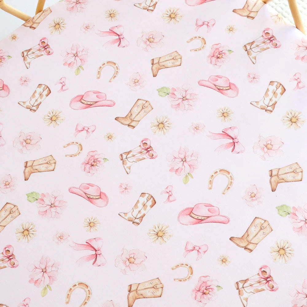 Snuggle Hunny Boots & Bows Organic Bassinet Sheet / Change Pad Cover