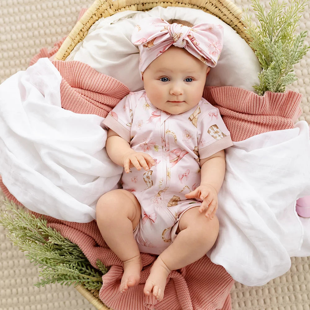 Snuggle Hunny Boots & Bows Organic Snuggle Shortie