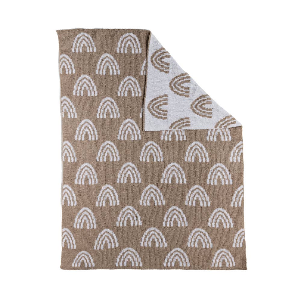 Chenille Blanket - Rainbow Taupe