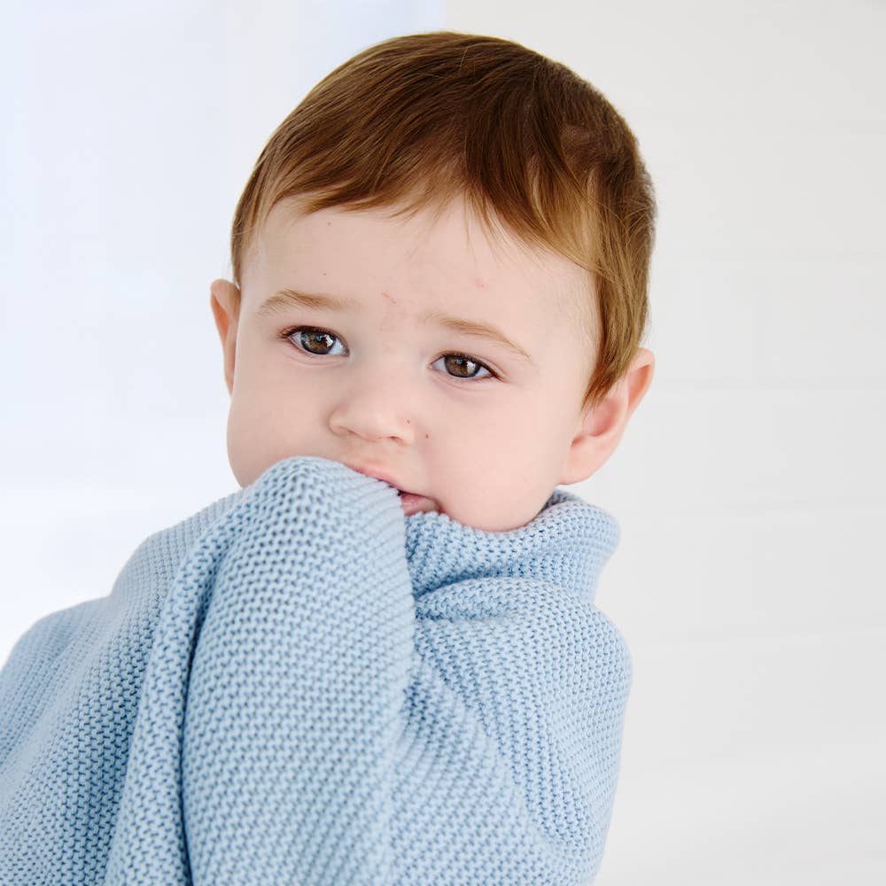 Pram Knitted Blanket | Celestial Blue