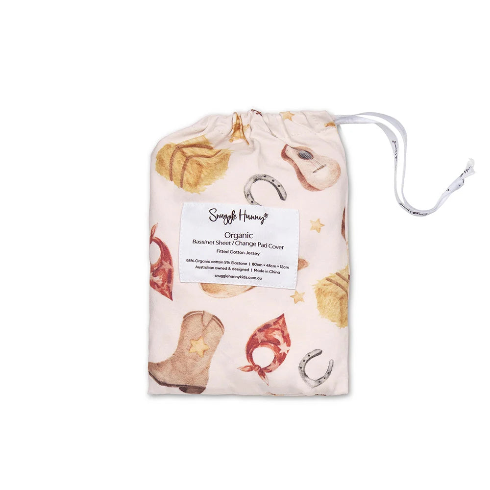 Snuggle Hunny Cowboys Organic Bassinet Sheet
