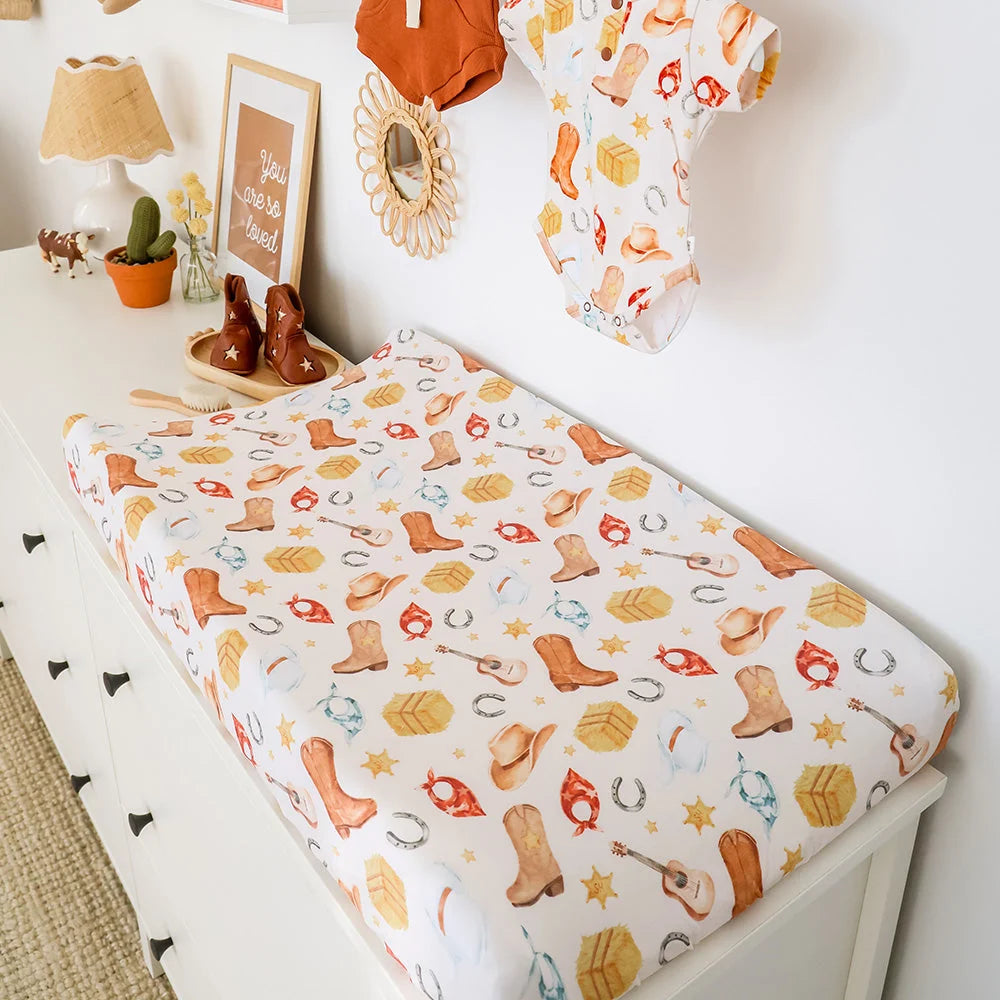 Snuggle Hunny Cowboys Organic Bassinet Sheet