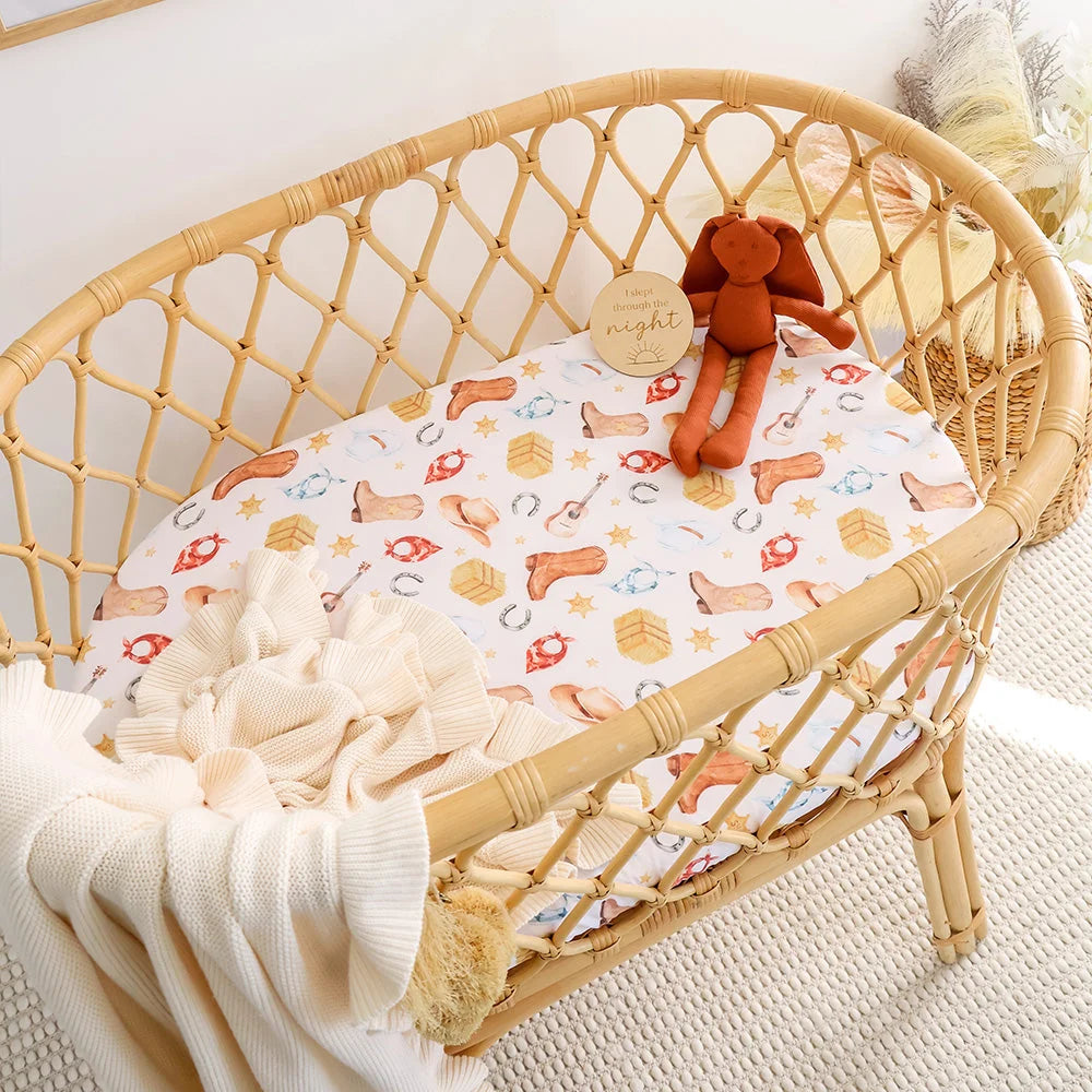Snuggle Hunny Cowboys Organic Bassinet Sheet