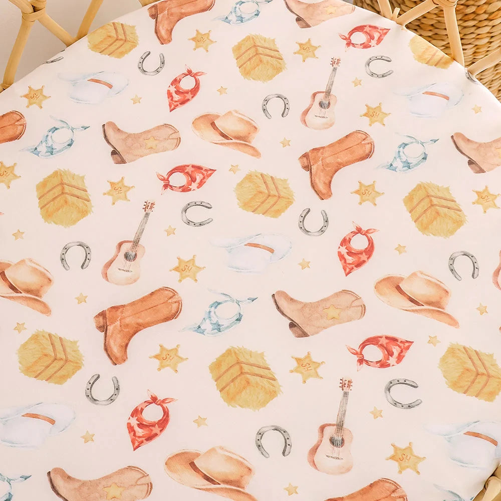 Snuggle Hunny Cowboys Organic Bassinet Sheet