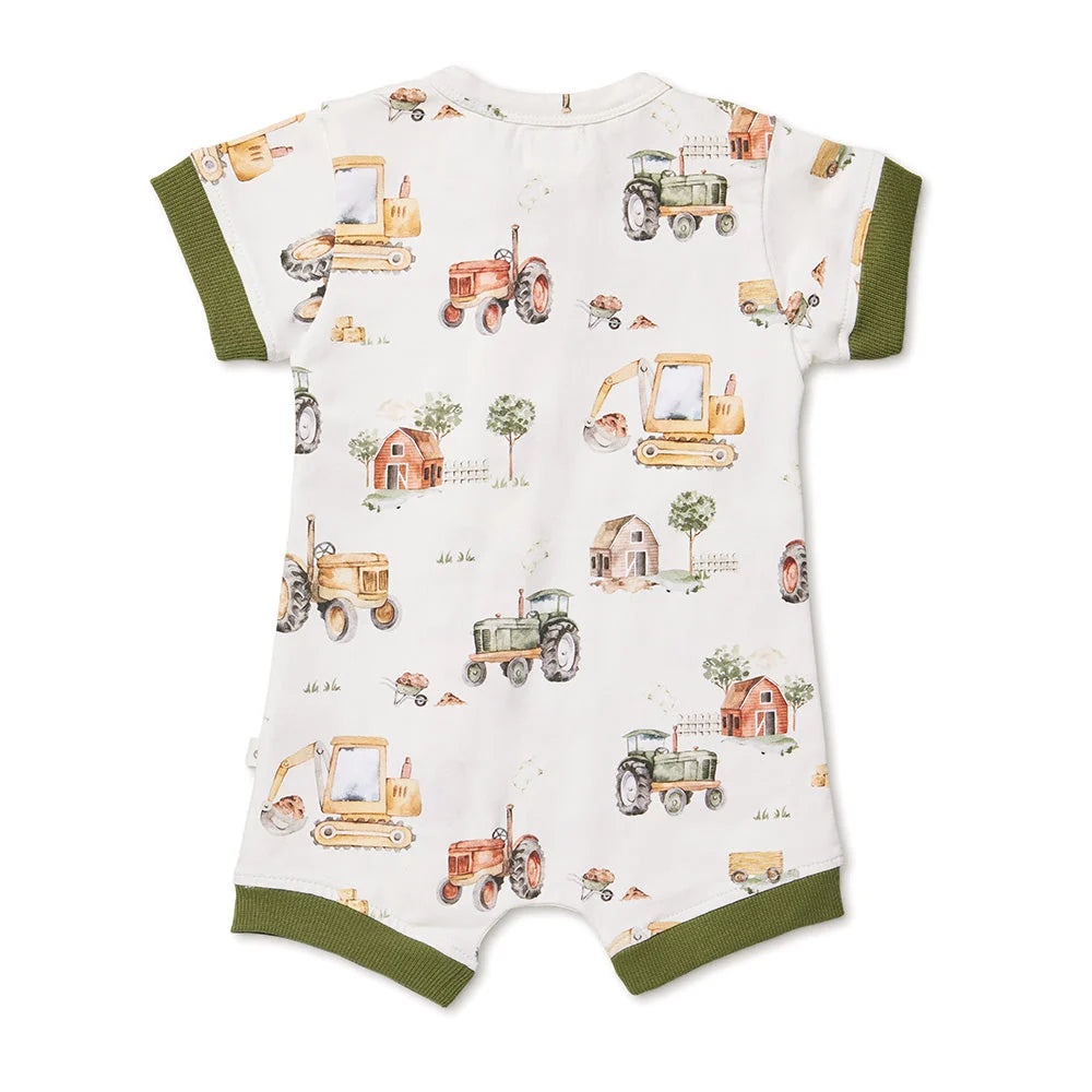 Snuggle Hunny Diggers & Tractors Organic Snuggle Shortie