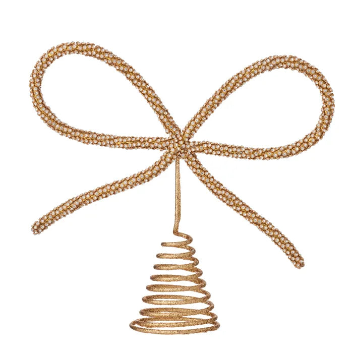 Lametta Bow Tree Topper | Gold