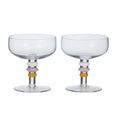 Tori Glass Coupe Set of 2 | Pink & Orange