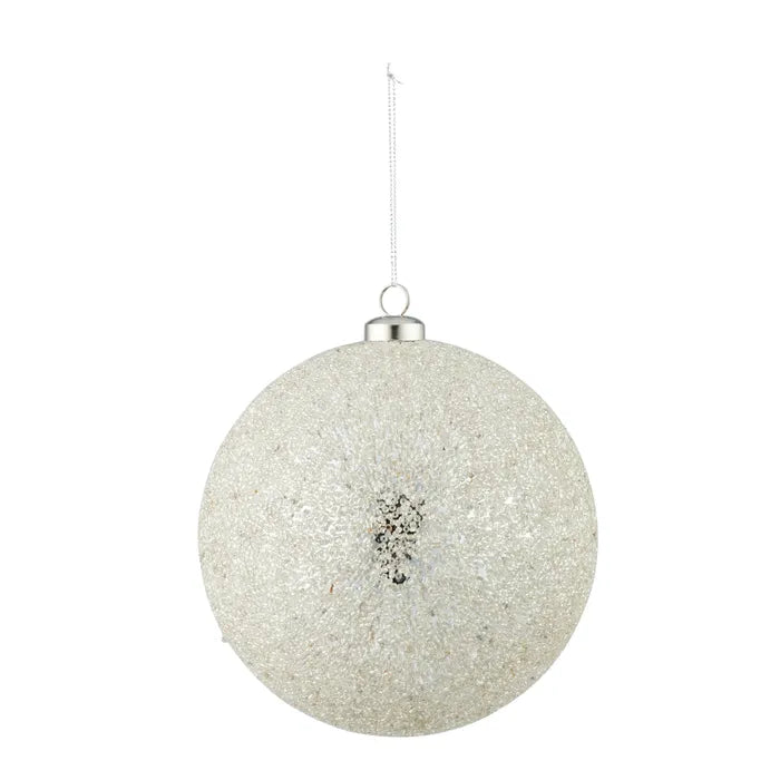 10cm Lustre Bauble | Silver