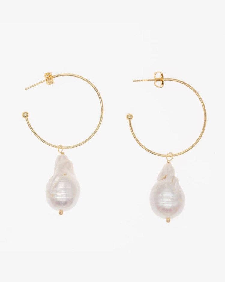 Prue Freshwater Pearl Earrings - Gold