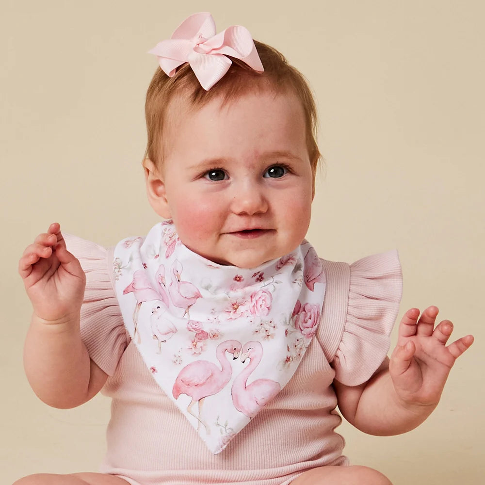 Snuggle Hunny Flamingos Organic Dribble Bib