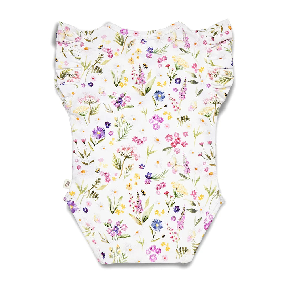 Snuggle Hunny Gracie Short Sleeve Organic Bodysuit with Frill