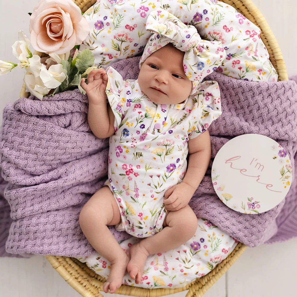 Snuggle Hunny Gracie Short Sleeve Organic Bodysuit with Frill