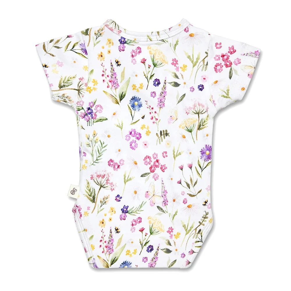 Snuggle Hunny Gracie Short Sleeve Organic Kimono Bodysuit