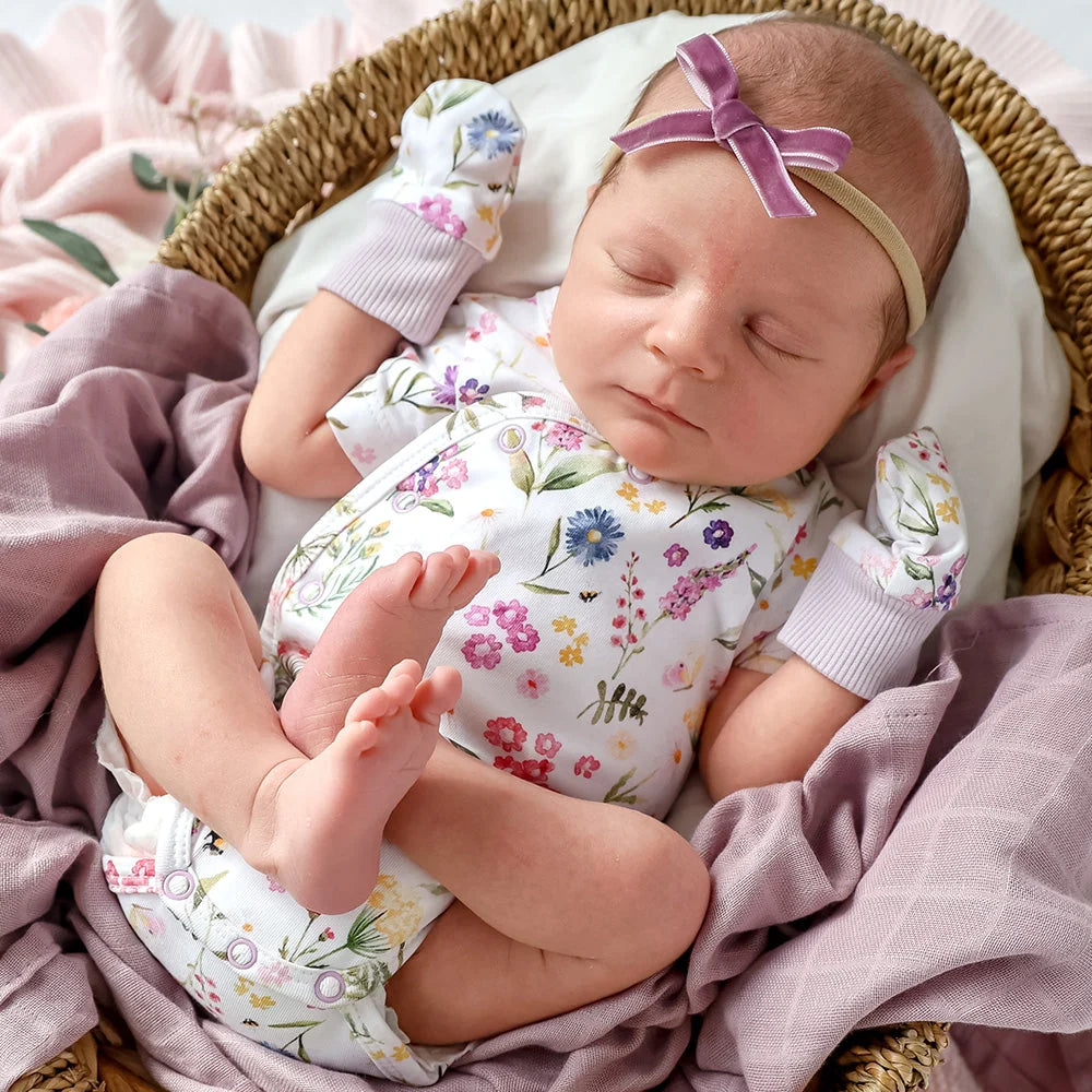 Snuggle Hunny Gracie Short Sleeve Organic Kimono Bodysuit