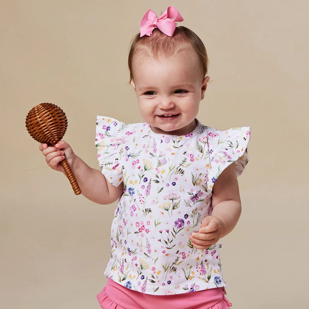 Snuggle Hunny Gracie Organic Short Sleeve Top with Frill
