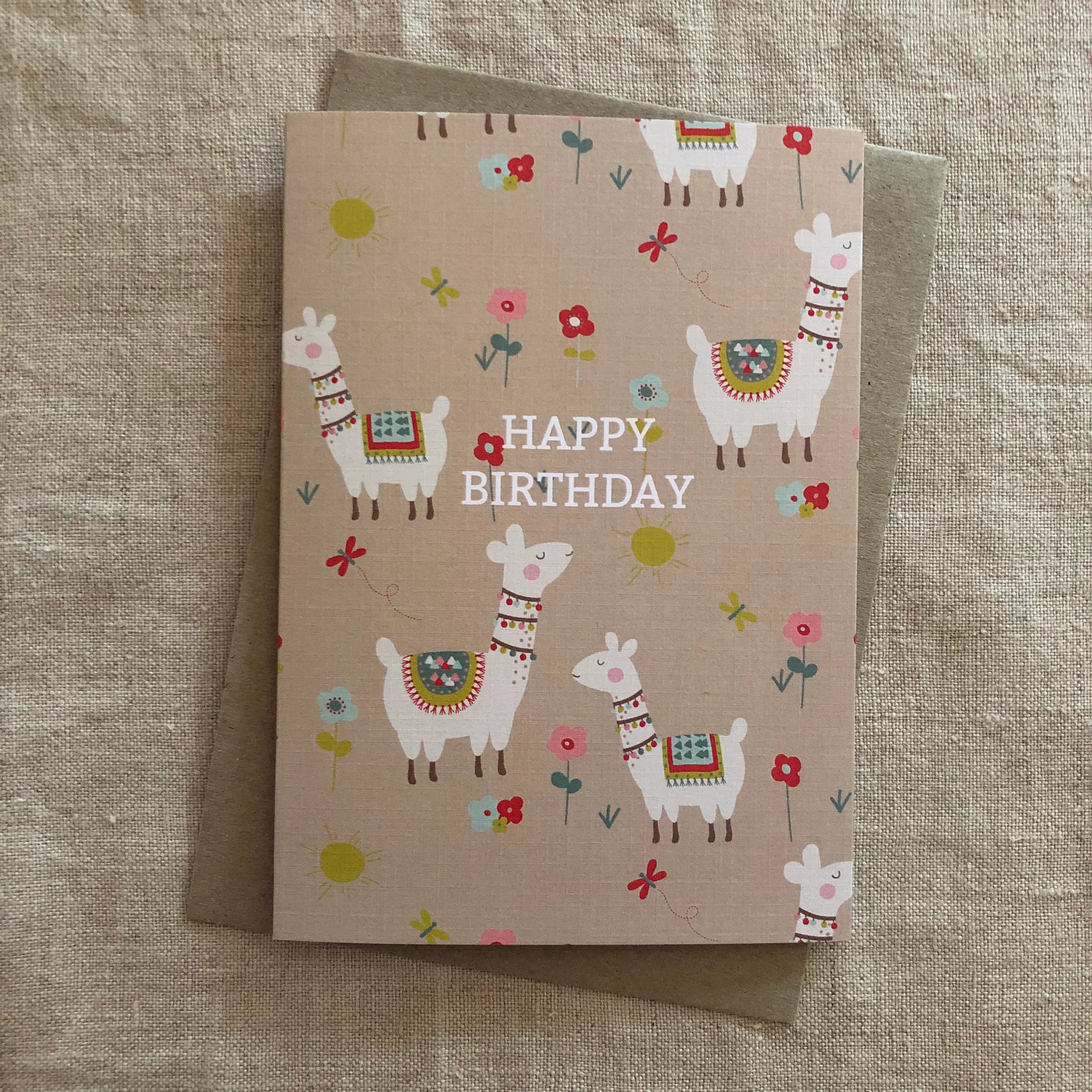 Llama Birthday Card