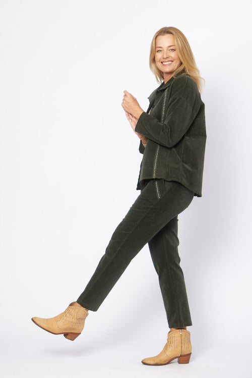 Dark Green Cord Pants