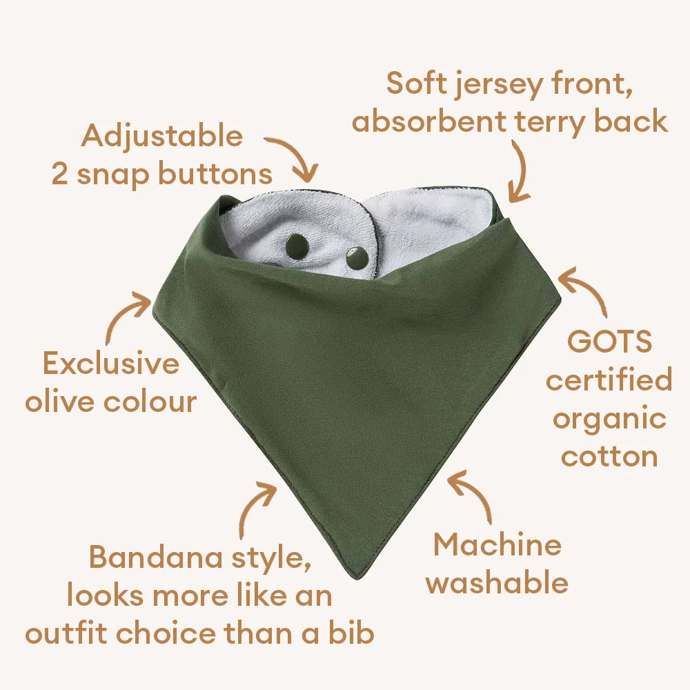 Snuggle Hunny Olive Organic Dribble Bib