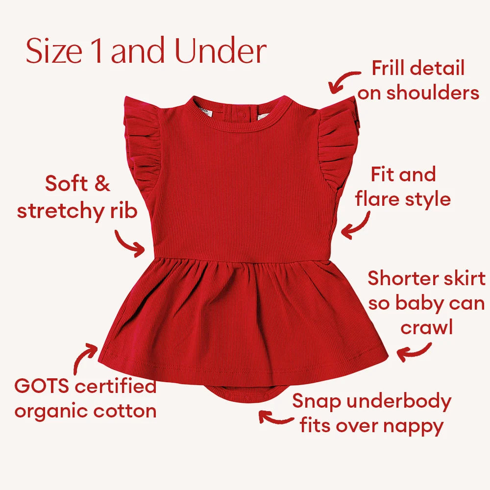Snuggle Hunny Red Short Sleeve Organic Dress