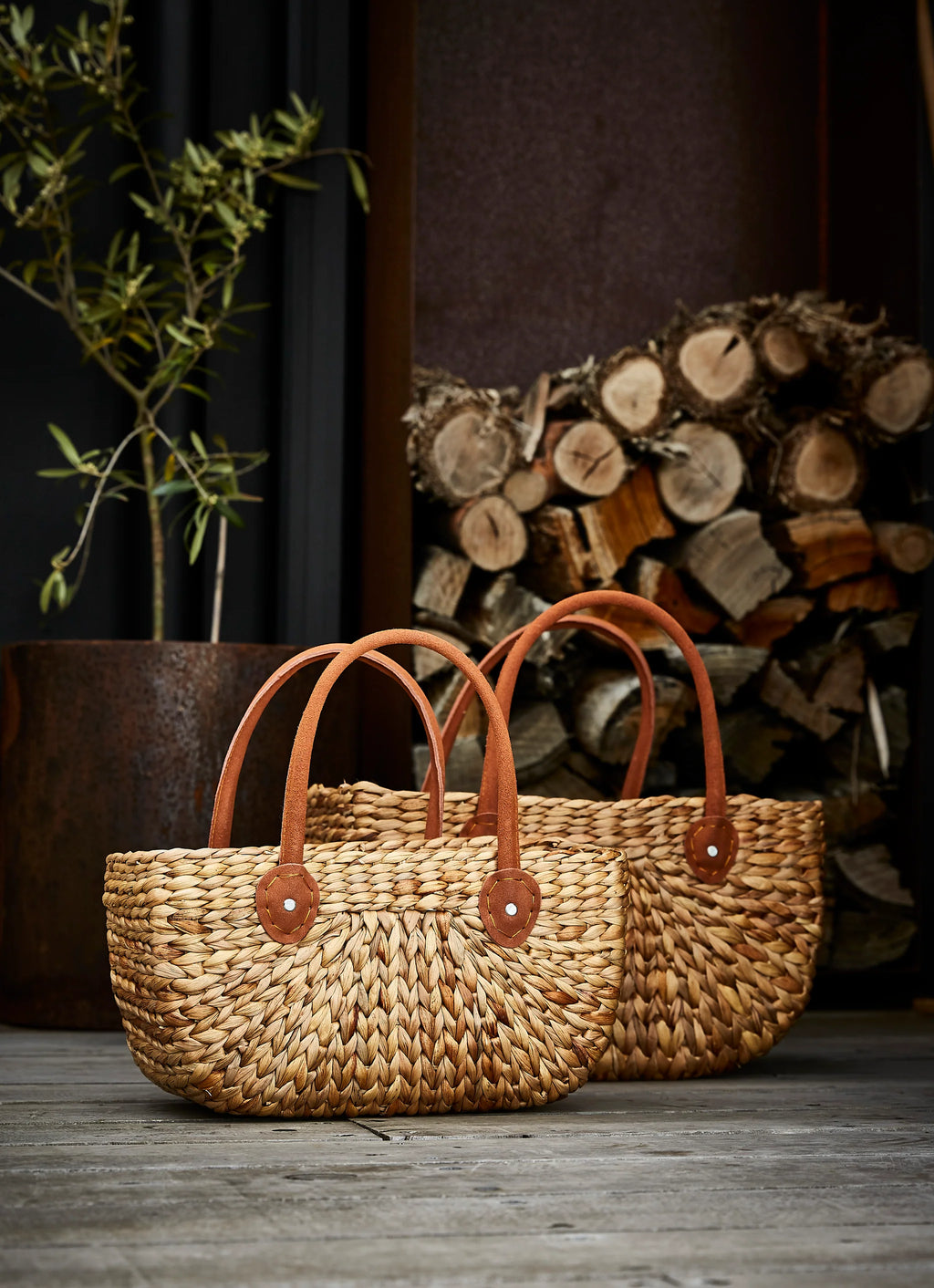 Suede Handle Harvest Basket - Large | Robert Gordon