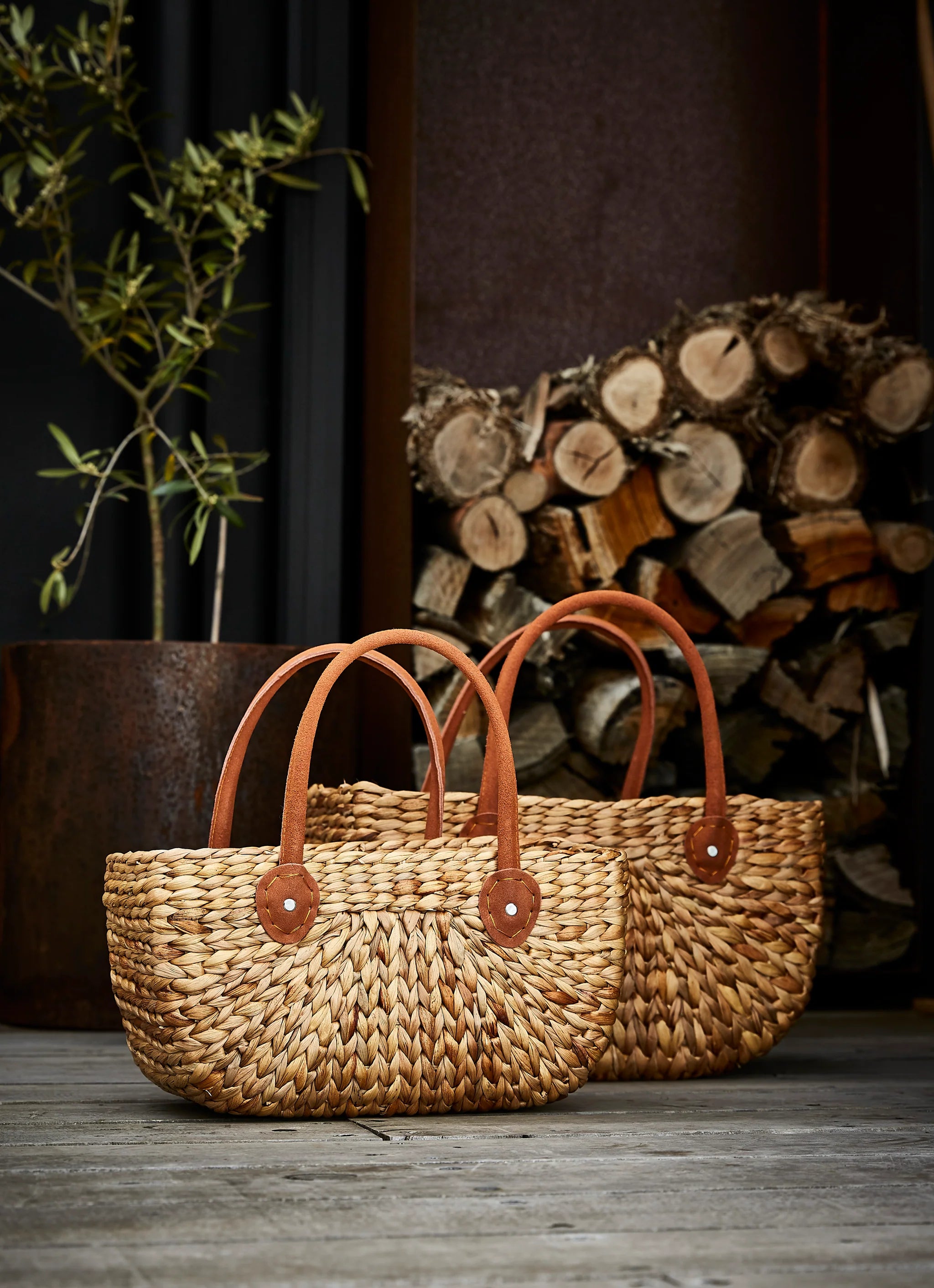 Suede Handle Harvest Basket - Large | Robert Gordon