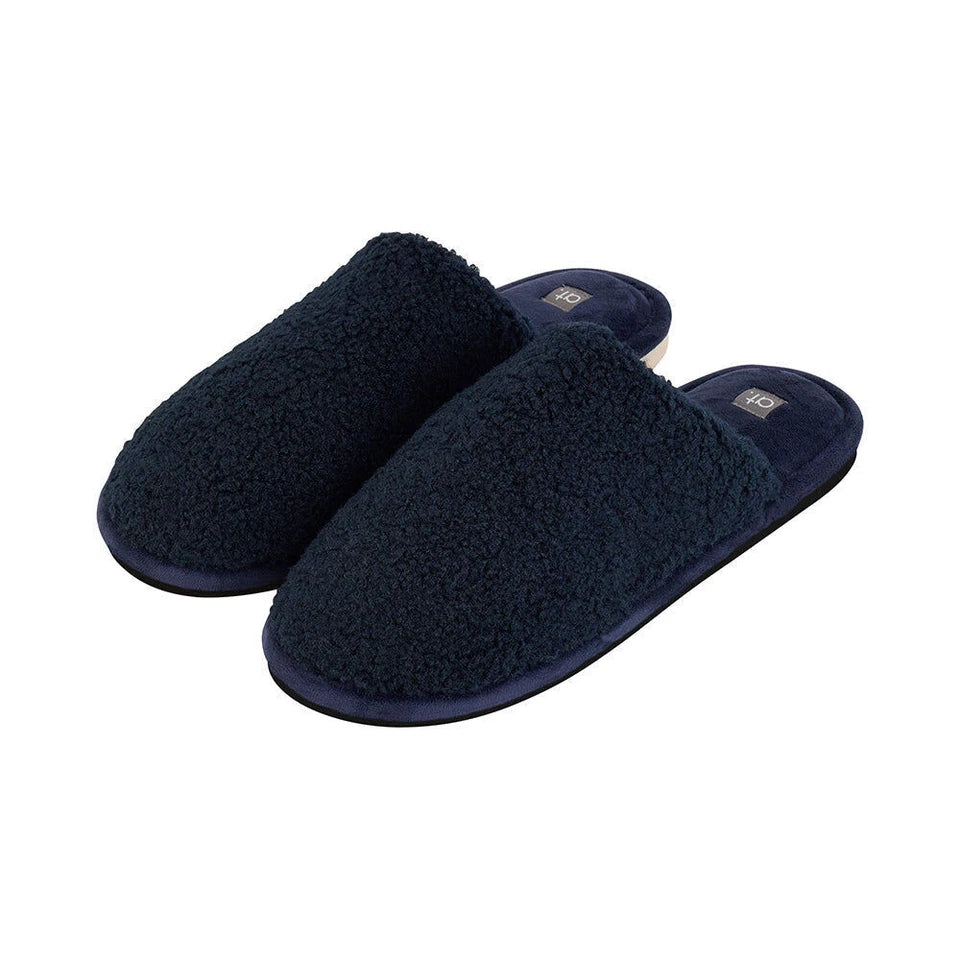 Mens Cosy Slippers | Navy