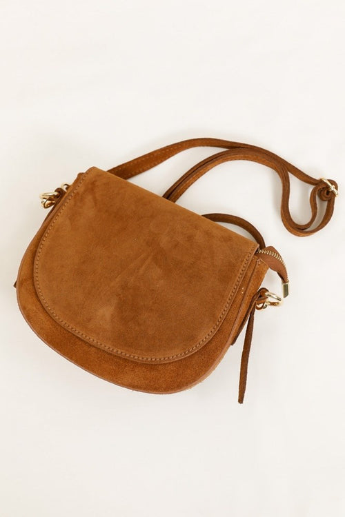 Gabrielle Suede Camel Handbag