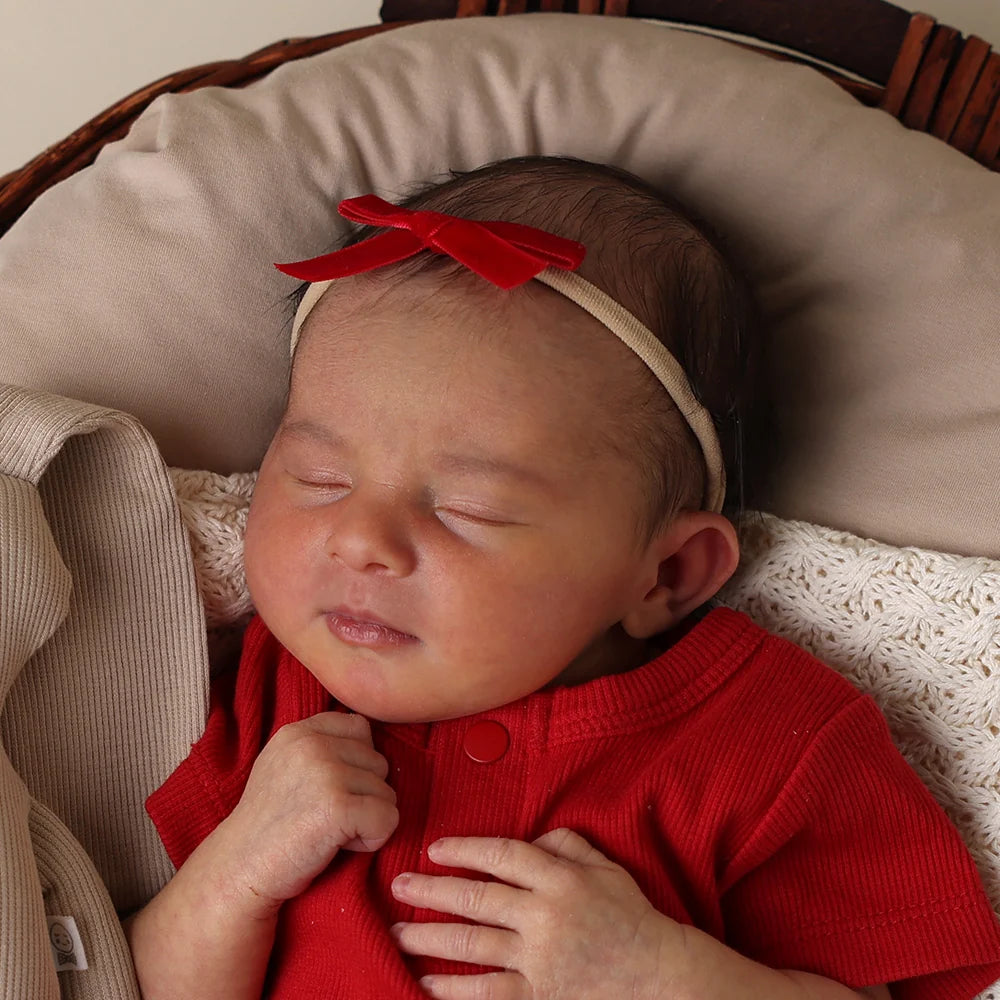 Snuggle Hunny Red Velvet Bow