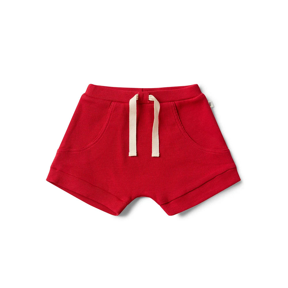 Snuggle Hunny Red Organic Shorts