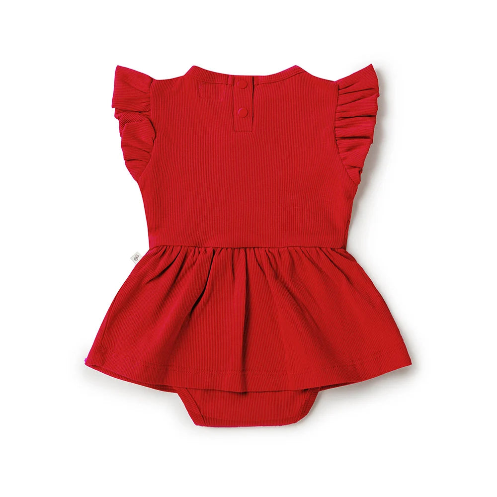 Snuggle Hunny Red Short Sleeve Organic Dress