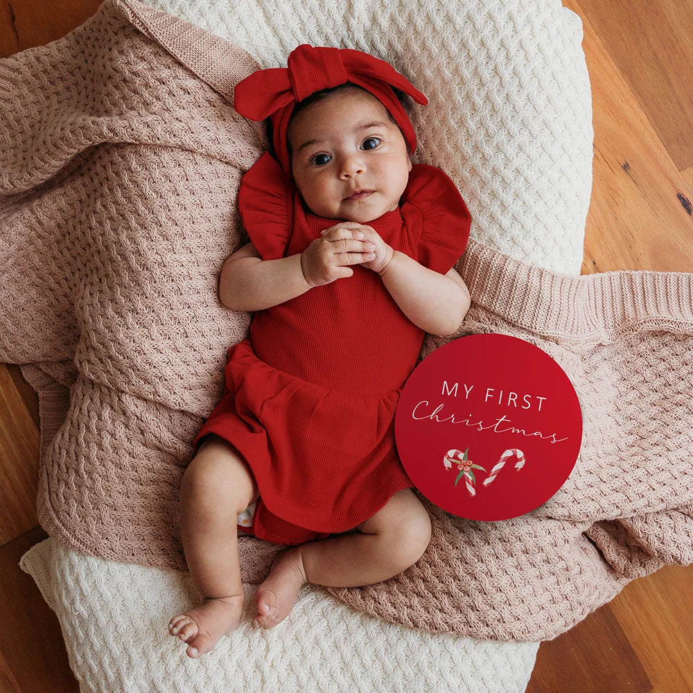 Snuggle Hunny Red Short Sleeve Organic Dress