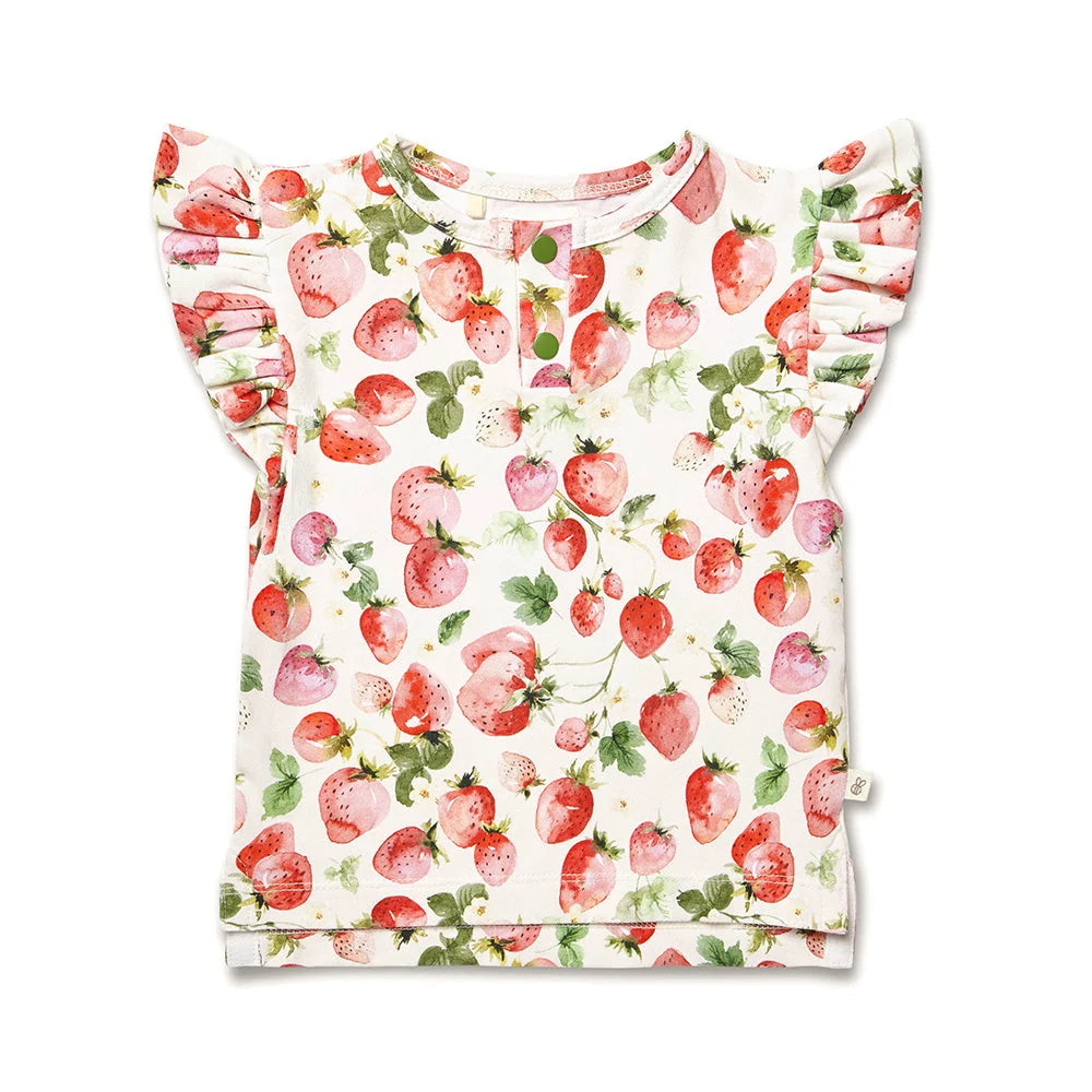 Snuggle Hunny Strawberry Organic Short Sleeve Top