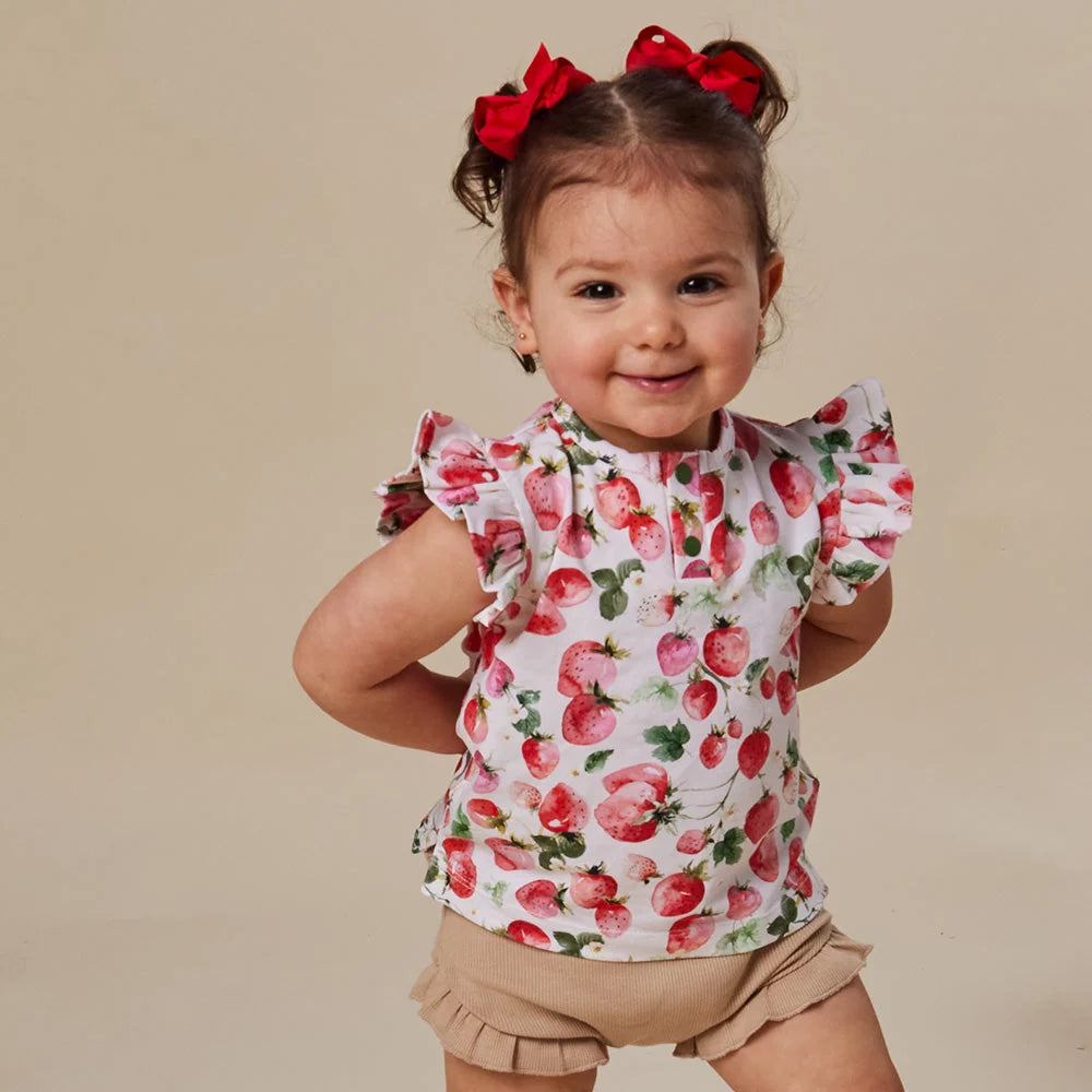 Snuggle Hunny Strawberry Organic Short Sleeve Top
