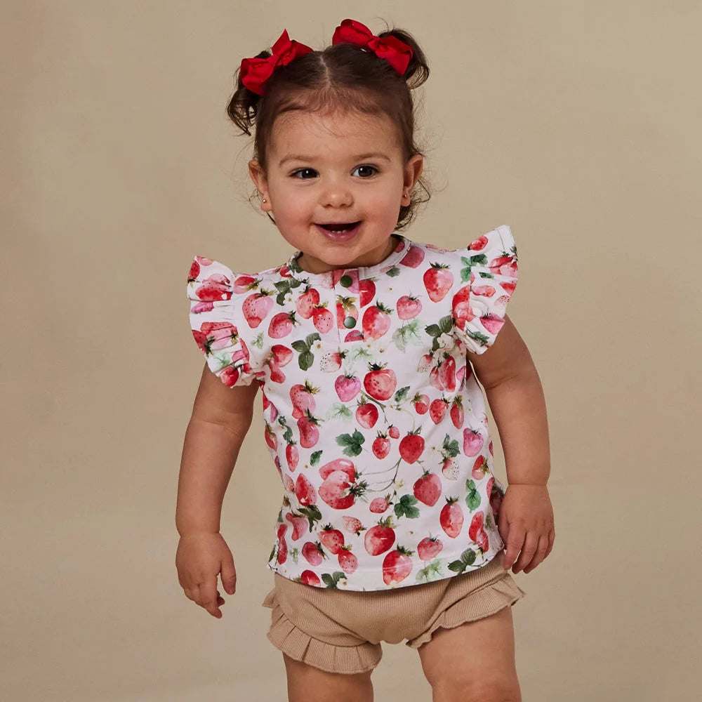 Snuggle Hunny Strawberry Organic Short Sleeve Top