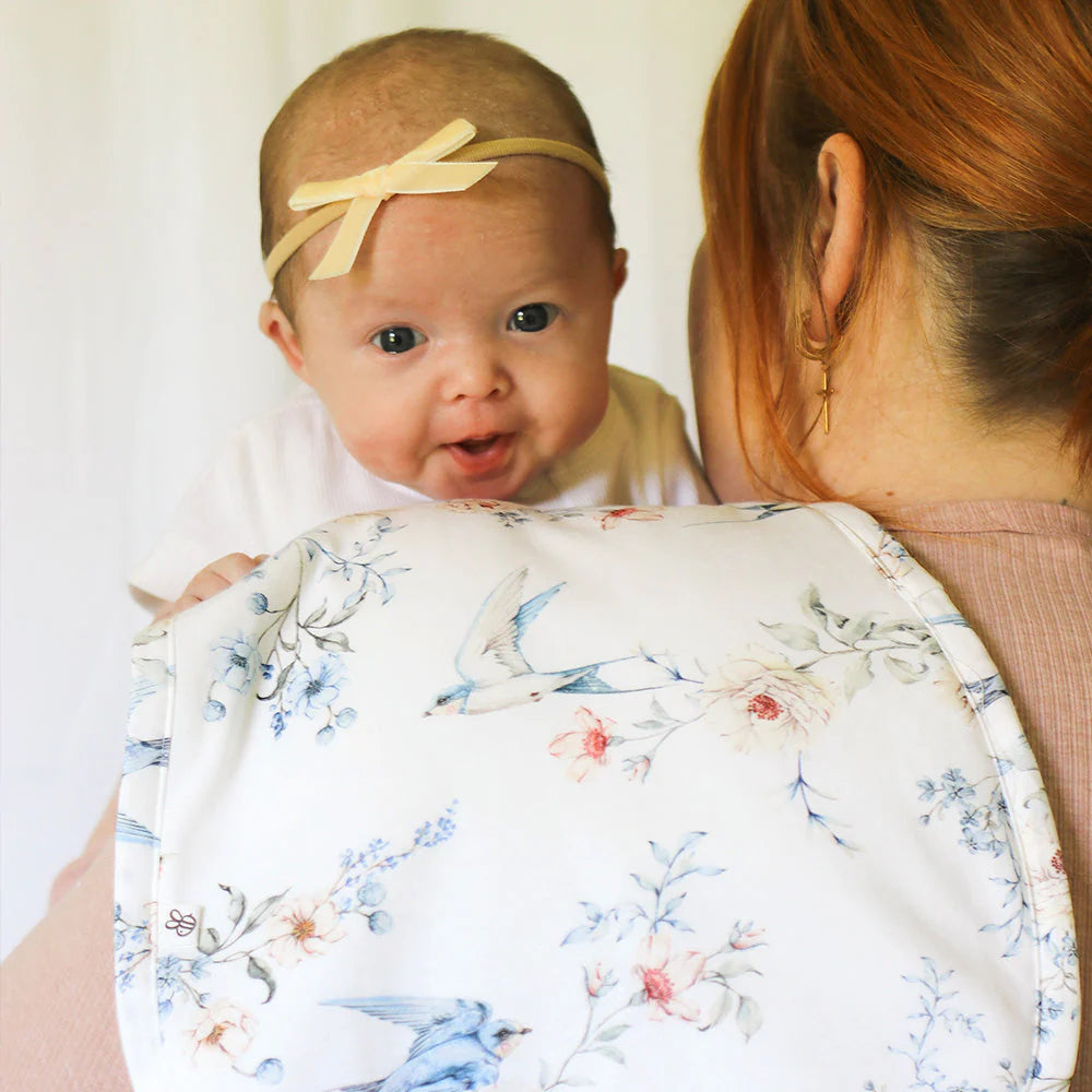 Snuggle Hunny Sweet Swallows Organic Cotton Burp Cloth