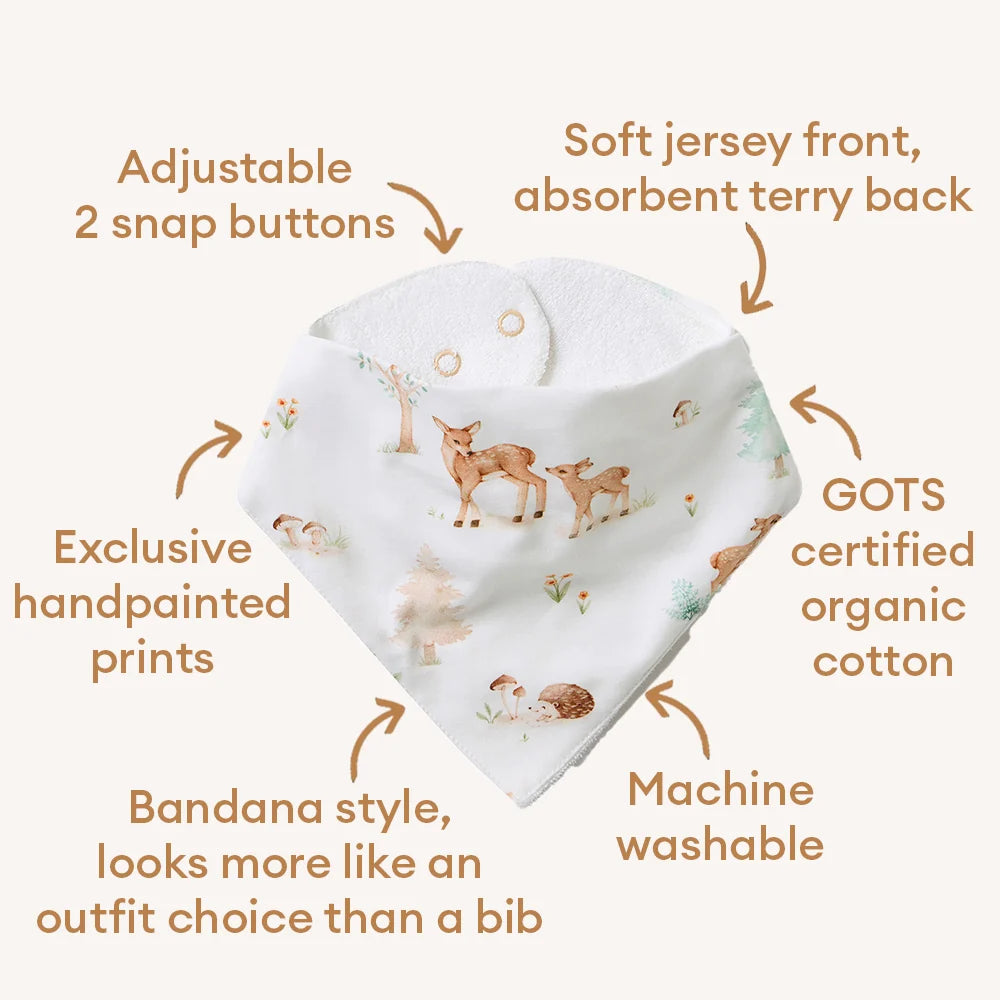 Snuggle Hunny Woodland Tales Organic Dribble Bib