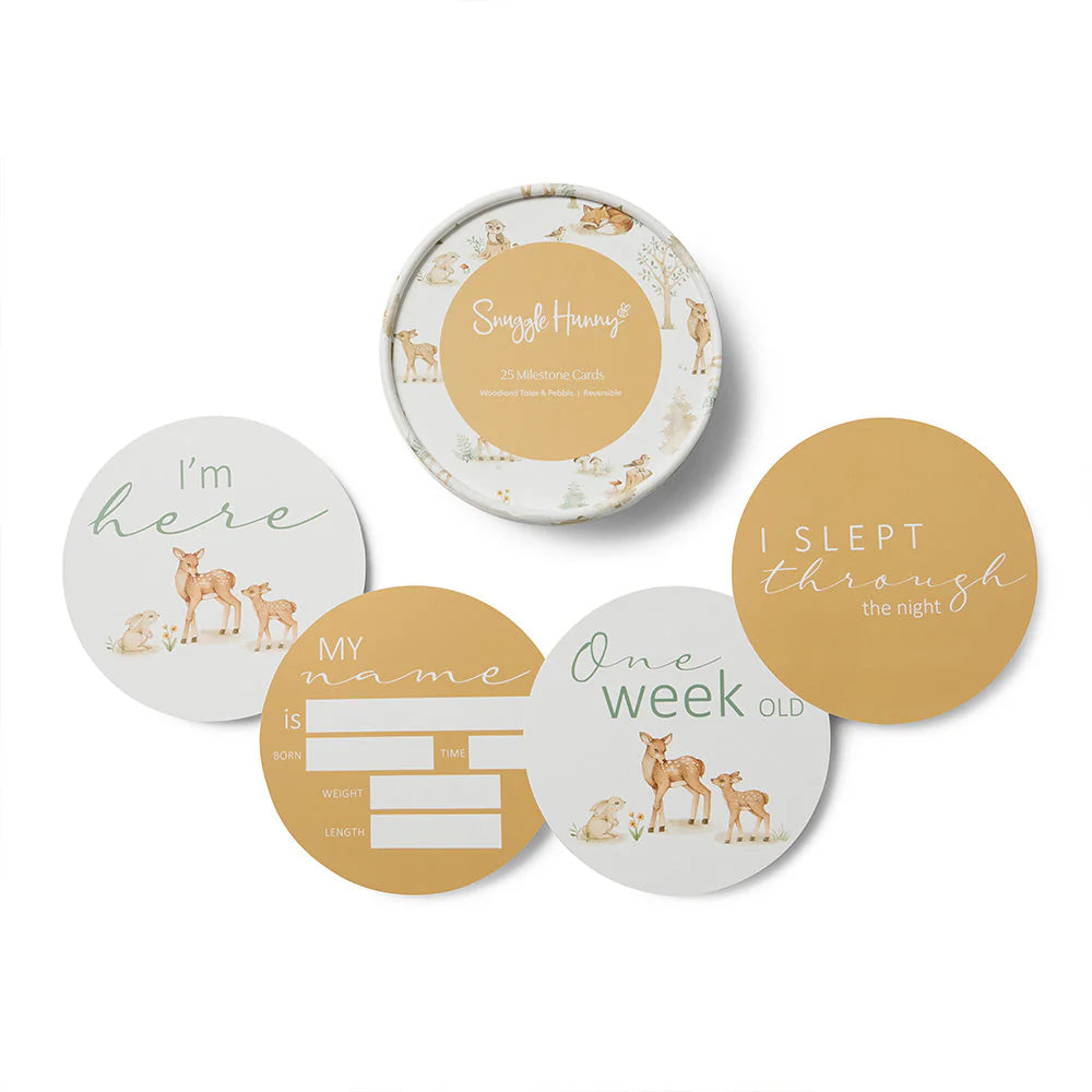 Snuggle Hunny Woodland Tales & Pebble Reversible Milestone Cards