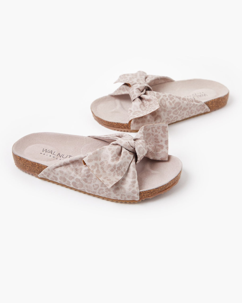 Somerset Mini Bow Slide - Latte Leopard